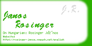 janos rosinger business card